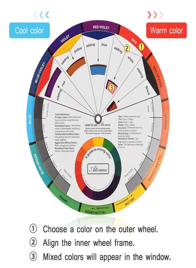 Like-It Like it Color Wheel, Paint Mixing Learning Guide Art Class Teaching Tool for Makeup Blending Board Chart Color Mixed Guide Mix Colours - Image 3